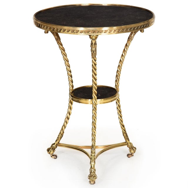 Neoclassical French Neoclassical Bronze "Rooster" Marble Side Table Gueridon For Sale - Image 3 of 16