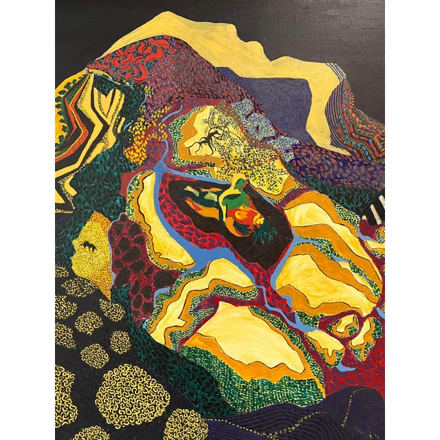 C. 1960s Psychedelic Twelve Foot Lonng Diptych Abstract Shaped Canvas Painting For Sale In Boston - Image 6 of 11