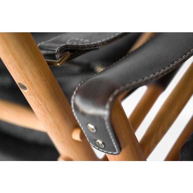 Scirocco Safari Chairs by Arne Norell in Black Leather For Sale - Image 6 of 7