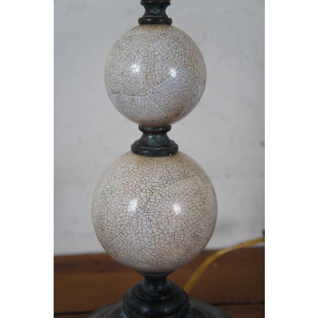 Late 20th century maitland smith shell mosaic stacked ball candlestick