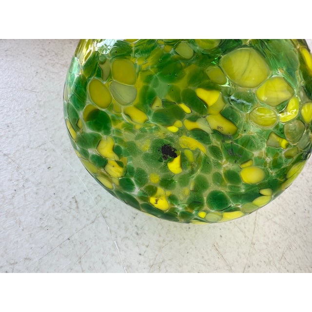 Vintage Glass Blown Swirled & Crackled Figure Pear / Squah For Sale - Image 9 of 9