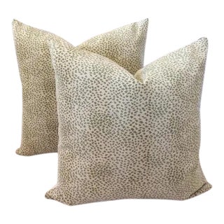 Cowtan and Tout "Malabar" Gros Point Velvet Pillows - A Pair For Sale