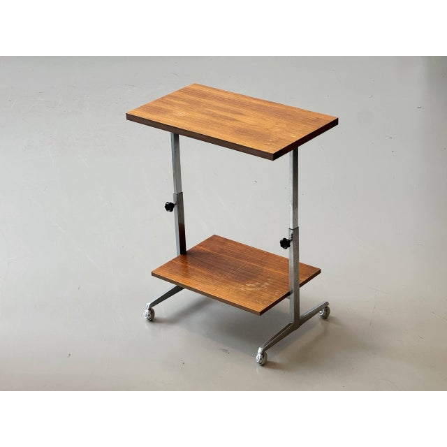Height-Adjustable Side Table on Casters, 1960s For Sale - Image 12 of 16