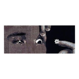 Cedric Vu "Grwm" Horizontal Tufted Yarn Self Portrait, Face Fragments, Dark Field, Contemporary California Textile Art, Pop Art, 2025 For Sale