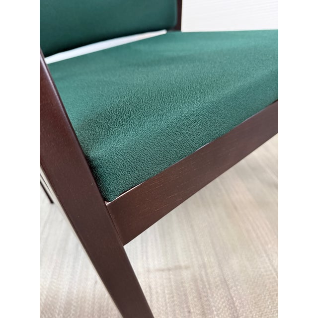 Ofs Brands Contemporary Green Upholstered Wood Armchairs, a Pair For Sale - Image 11 of 13