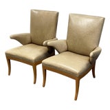 Rose Tarlow Swedish Library Leather Armchairs, Pair For Sale