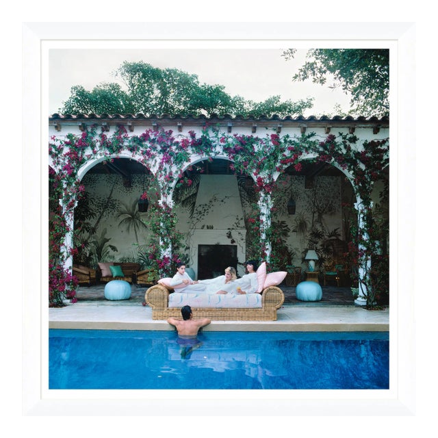 Slim Aarons, "Sofa by the Pool," January 1, 1984 Getty Images Gallery Framed Art Print For Sale