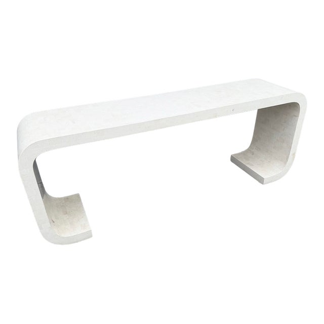 Postmodern Tessellated Stone Waterfall Console Table by Maitland Smith For Sale