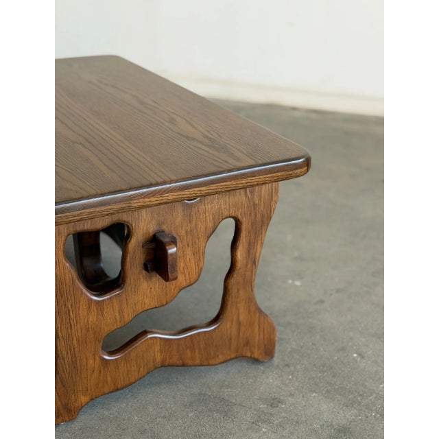 Brown 1970s Organic Oak Coffee Table For Sale - Image 8 of 16