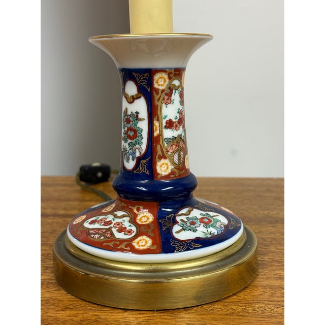 Late 20th Century Frederick Cooper Imari Candlestick Table Lamps, Pair For Sale - Image 9 of 12