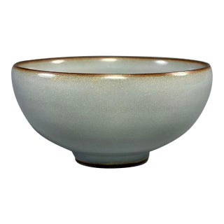 Antique Chinese Celadon Porcelain Bowl, Vintage Ceramic Tea Bowl For Sale