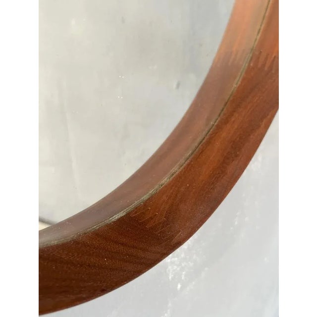 Vintage Round Mirror with Teak Frame, 1960s For Sale - Image 4 of 5