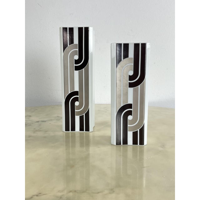Set of 2 German ceramic vases by Hermann Schwahn for Hutschenreuther, 1970s Intact and in more than good condition, one...
