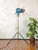 Blue Fresnel Theater Spotlight Floor Lamp on Matching Steel Tripod from A.E. Cremer, Paris, 1950s For Sale - Image 11 of 18