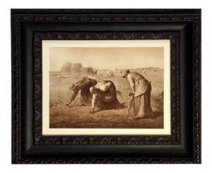 Antique "The Gleaners" Photogravure Engraving Jf Millet Framed