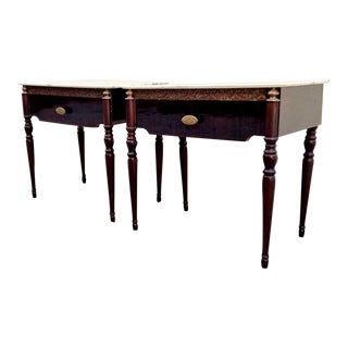 Marble 1970's Italian Nightstands - Set of 2 For Sale