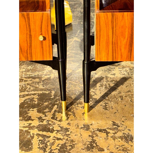 Early 21st Century Pair of Italian Art Deco Style Palisander Side Tables For Sale - Image 5 of 12