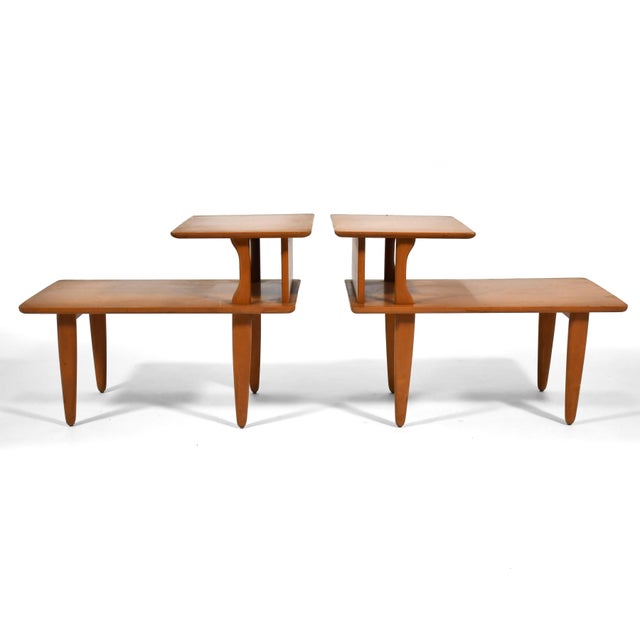 Heywood Wakefield M1574 Step End Tables For Sale In Chicago - Image 6 of 10