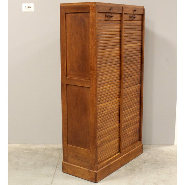 Vintage Filing Cabinet in Oak, 1930s For Sale - Image 3 of 12