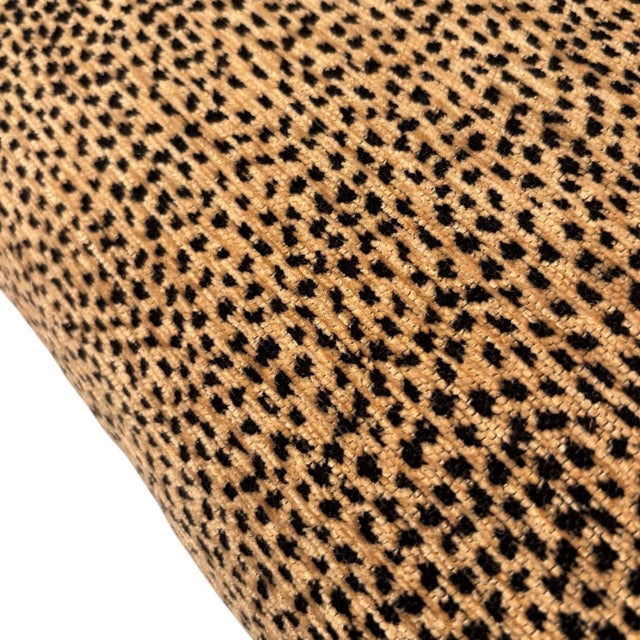 Late 20th Century Interior Crafts French Ebony Gold Gilded Leopard Chenille Footstool For Sale - Image 10 of 11