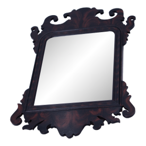 Vintage Chippendale Style Country Paint Decorated Small Mirror