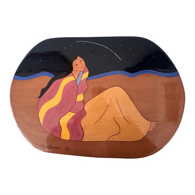 R C Gorman "Falling Star" Rare Ceramic Heavy Art Plate Numbered 25/100 Perfect Condition For Sale