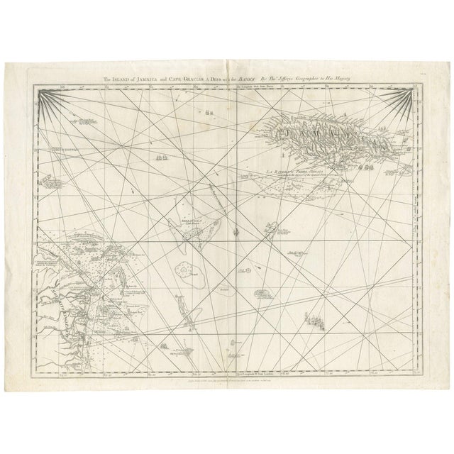 Navigational Chart of Jamaica, Cape Gracias a Dios, and the Mosquito Coast, 1775 For Sale