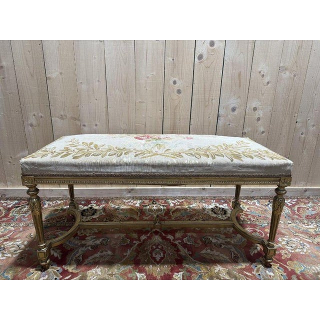 Louis XVI Style Kitchen Bench in Gilded Wood For Sale - Image 4 of 11
