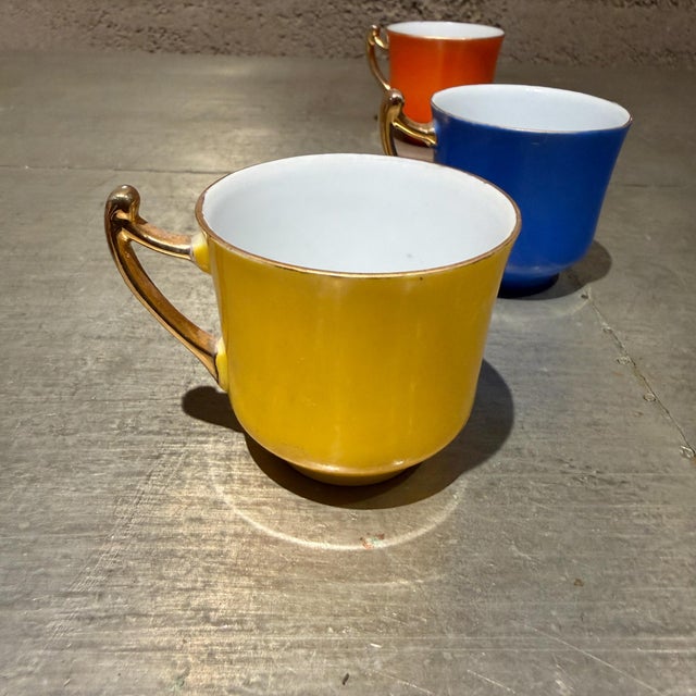 Vintage Porcelain Espresso/Demitasse Cup Chikaramachi Gold Castle Japan - Set of 3 For Sale In San Diego - Image 6 of 10