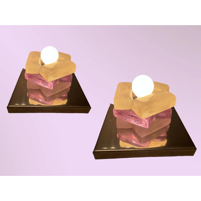 Silver Italian Murano Glass Sconces by Albano Poli for Poliarte, 1970s , Set of 2 For Sale - Image 8 of 13