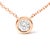 A twinkling 1/3ct round diamond rests in a soft bezel setting. Anchored on each side, a cable chain holds the pendant in...