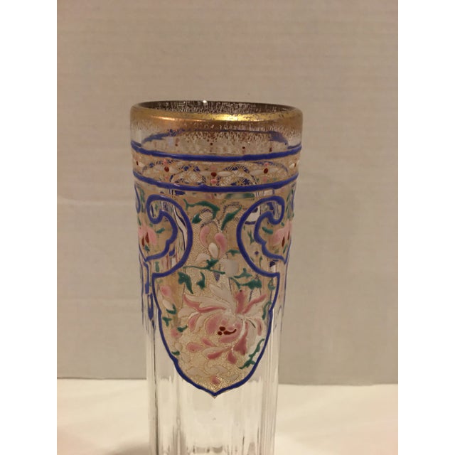 Moser Glassworks Antique Moser Bohemian Enameled Hand Blown Vase For Sale - Image 4 of 7