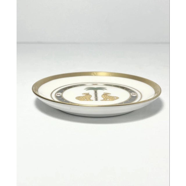 1990s Christian Dior "Casablanca" Porcelain Table Lighter & Round Ashtray Set For Sale In Dallas - Image 6 of 16
