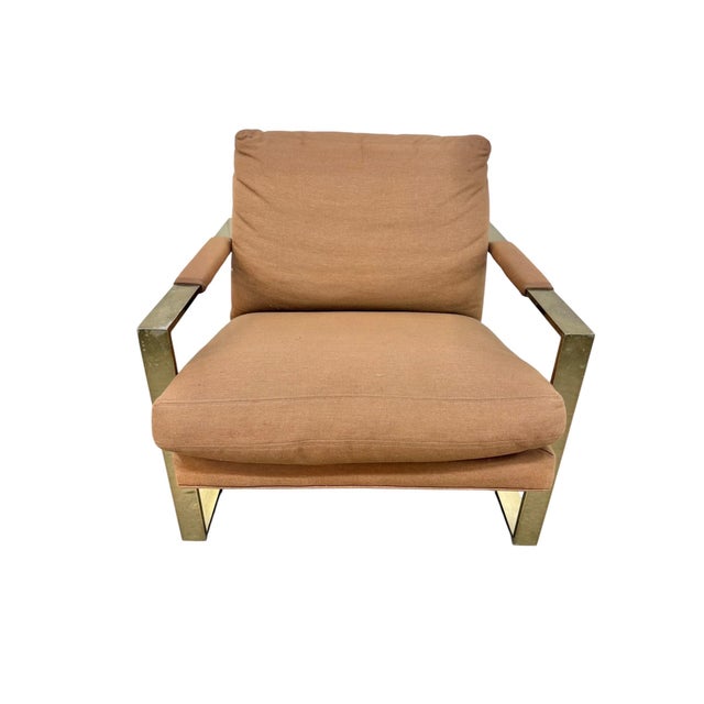 Vintage Thayer Coggin Flat Bar Brass Arm Chairs - Set of 2 For Sale In Philadelphia - Image 6 of 9
