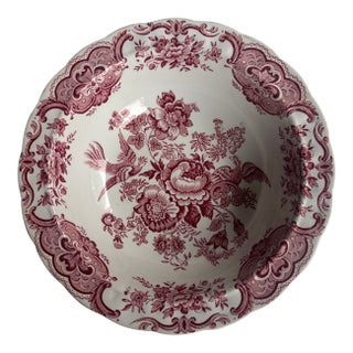 Antique English Ridgway “Windsor” Red Transferware Bowl, Staffordshire For Sale