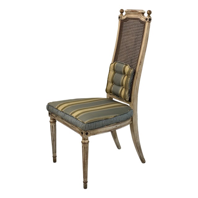 Vintage Heritage "Grand Tour" Neoclassical Revival Cane Back Desk Chair, Side Chair, Hall Chair, Circa 1960s For Sale