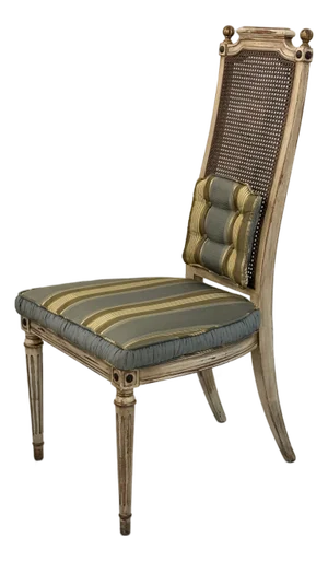 Vintage Heritage "Grand Tour" Neoclassical Revival Cane Back Desk Chair, Side Chair, Hall Chair, Circa 1960s