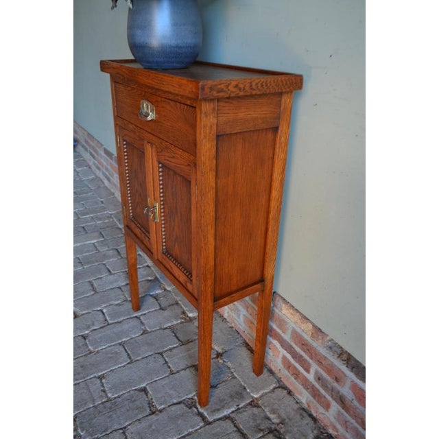 Antique Oak Art Deco Hallway Cabinet For Sale - Image 6 of 9
