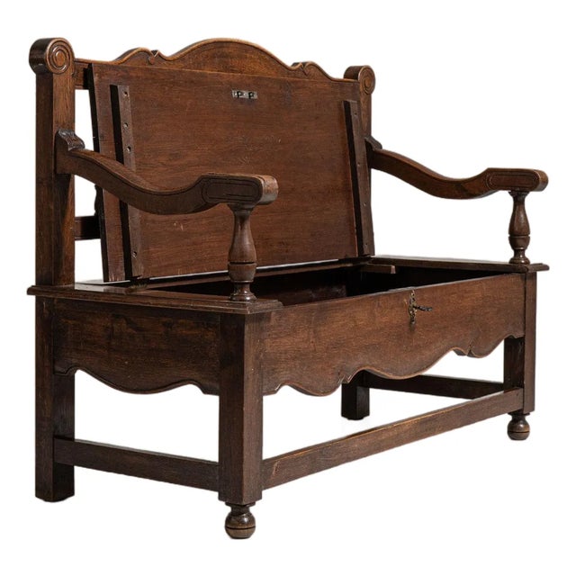 Mid 20th Century France Brown Wood Benches For Sale