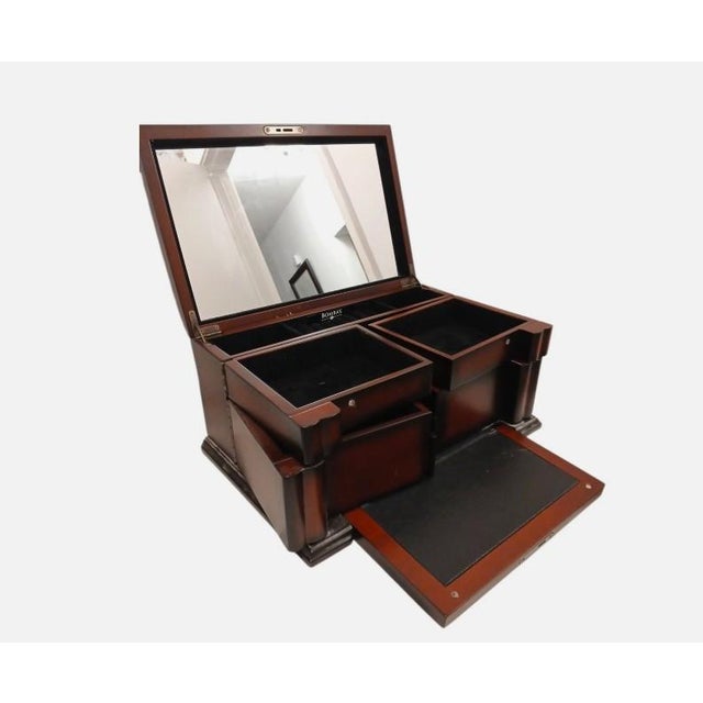 Traditional 2005 Bombay Company Jewelry Chest 15x9 Compartment Drawers Cherry Wood Vintage For Sale - Image 3 of 16