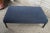 Vintage Parsons Style Minimalist Modern Cocktail Table Blue Ottoman Foot Stool Footrest 61" For Sale - Image 4 of 12