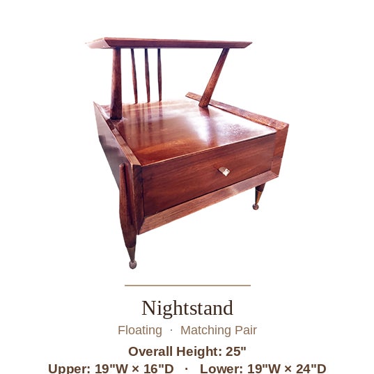 Wood Kent-Coffey "The Auburn" Complete Mid-Century Modern Walnut Bedroom Suite | One-Family Owner Since New For Sale - Image 7 of 16