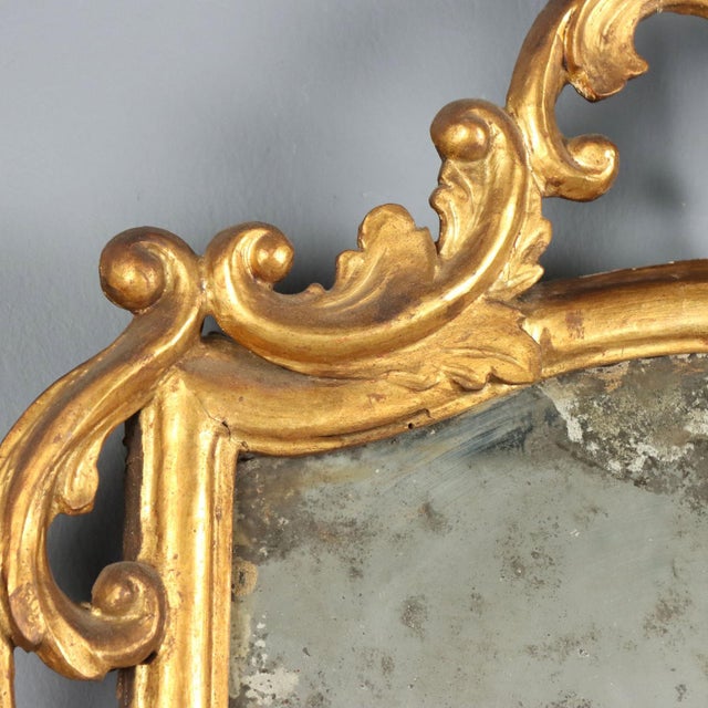 Carved and Gilded Wood Mirror, Italy, 19th Century For Sale - Image 4 of 11