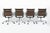 Mid-Century Modern Set of 4 Eames Herman Miller Office Chairs, Brown Leather Thin Pad Aluminum Group For Sale - Image 3 of 18