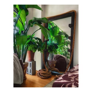 Stilt Dark Brown Mango Wood Floor Mirror For Sale