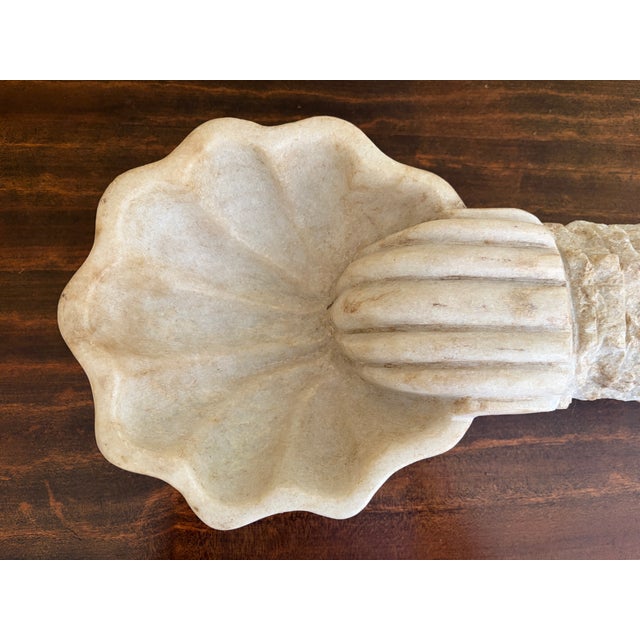 19th-Century Italian Carved Marble Shell Church Font For Sale In South Bend - Image 6 of 11