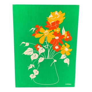 1980s Marushka Floral Screen Print Art For Sale
