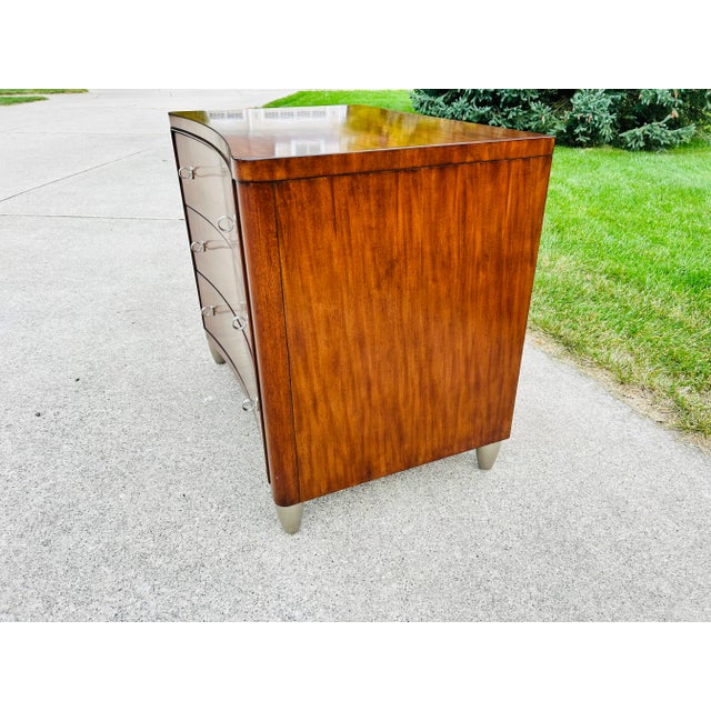 Brown Vintage Drexel Heritage Walt Disney Signature Collection Bow-Front Mahogany Credenza | Hollywood Regency Art Moderne Chest of Drawers For Sale - Image 8 of 10