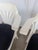 Mid-Century Modern Vintage White Bentwood Dining Chairs with Blue Fabric Seats, 1970s, Set of 6 For Sale - Image 3 of 18