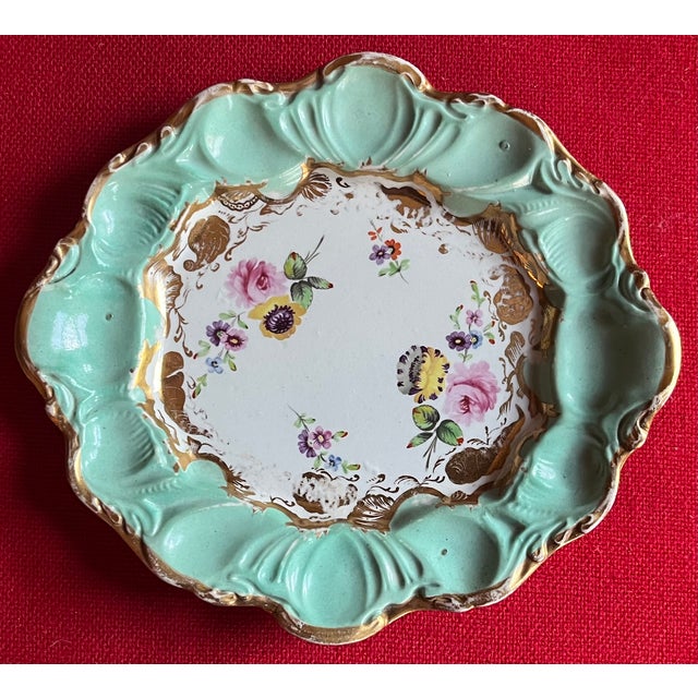Turquoise Antique Early 19th Century English George III Mason's Patent Ironstone China Small Rococo Platters or Plates Circa 1815 - A Pair For Sale - Image 8 of 11